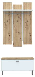 Garderobe Leonia 12-1 (2-teilig) Grau - Holzwerkstoff - 91 x 175 x 36 cm