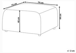 Ottomane FALSTERBO Grau - Hellgrau - Naturfaser