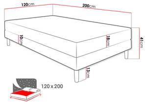 Boxspringbett Hot I Beige - Breite: 120 cm