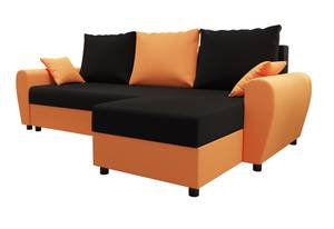 Ecksofa FION-L Schwarz - Orange - Ecke davorstehend rechts