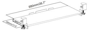 Tastaturablage VM-KB Schwarz - Holzwerkstoff - Holz teilmassiv - 68 x 8 x 28 cm