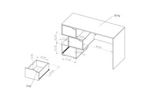 Schreibtisch WILIA Graphit - Eiche Hell