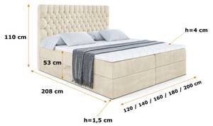 Boxspringbett DAISY Beige - Breite: 200 cm - H3