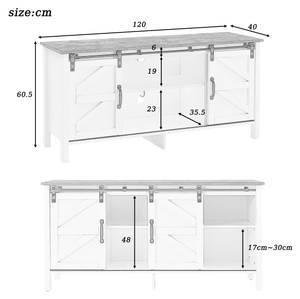 TV-Lowboard Astraios Ⅳ Weiß - Holzwerkstoff - Metall - 40 x 60 x 120 cm