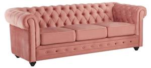 Canapé CHESTERFIELD Rose clair - Profondeur : 205 cm