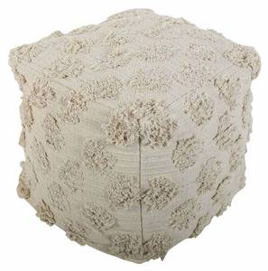 Sitzpouf Lara Beige - Textil - 55 x 45 x 55 cm