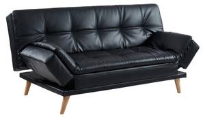 Canapé convertible ZARINA Noir - Cuir synthétique - 94 x 91 x 185 cm