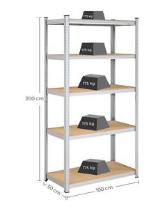 Standregal Silber - Metall