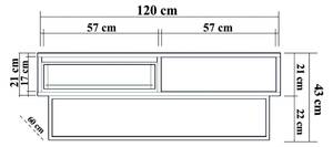 Table basse Algenib Marron - Bois manufacturé - 60 x 43 x 120 cm