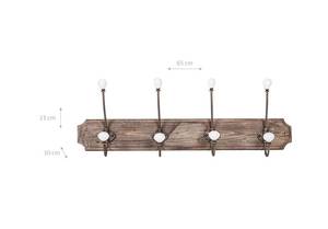 Wandhalter PORZELLAN Braun - Weiß - Massivholz - 10 x 21 x 65 cm