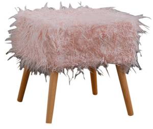 Tabouret fourrure FYNN Tabouret fourrure Rose foncé