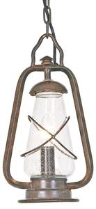 Lampe à suspension d'extérieur HARIETT Marron - Blanc - Verre - Métal - 20 x 156 x 20 cm