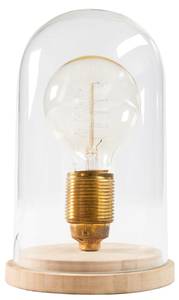 Tischlampe EDISON Braun - Bambus - Glas - Naturfaser - Massivholz - 13 x 22 x 13 cm