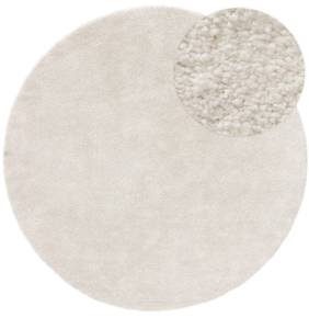 Teppich rund Weiß - Textil - 160 x 1 x 160 cm