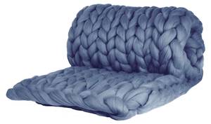 Wolldecke Cosima Chunky Knit L rauchblau 180 x 130 cm