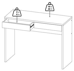 Schreibtisch FunctionPlus Braun - Holz teilmassiv - 100 x 77 x 40 cm