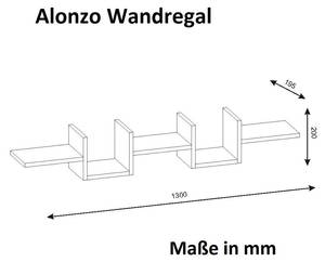 Wandregal Alonzo Weiß Weiß - Holzwerkstoff - 130 x 20 x 20 cm