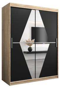 Armoire à portes coulissantes Boliwia Noir - Imitation chêne de Sonoma - Largeur : 150 cm - 2 porte