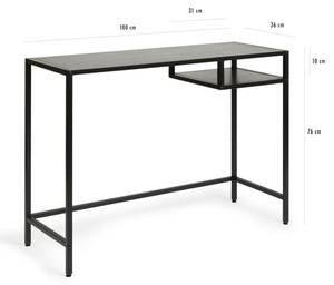 Schreibtisch mit Fach Orly Schwarz - Naturfaser - 36 x 76 x 36 cm