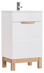 Schrank unter waschbecken BALI CUW50 1D Weiß - Holzwerkstoff - Kunststoff - 50 x 84 x 39 cm