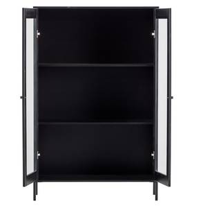 Vitrinenschrank Xam Schwarz - Massivholz - Holzart/Dekor - 100 x 155 x 40 cm