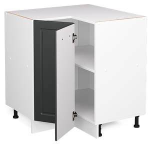 Eckschrank R-Line 46903 Pinie Anthrazit Dekor - Weiß