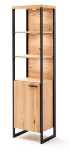 Regalschrank Silvio 4 mit Beleuchtung Braun - Holzart/Dekor - Holz teilmassiv - 50 x 186 x 38 cm