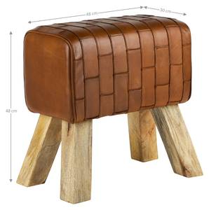 Hocker Springbock aus Mangoholz Braun - Massivholz - 30 x 48 x 48 cm