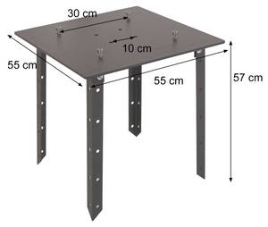 Plaque de base parasol D20 Meran Pro Noir - Métal - 55 x 57 x 55 cm