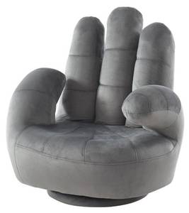 Fauteuil main CATCHY Gris - Textile - 54 x 57 x 55 cm