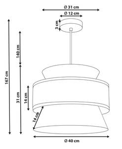 Lampe suspension LUYANO Beige - Bleu pétrole