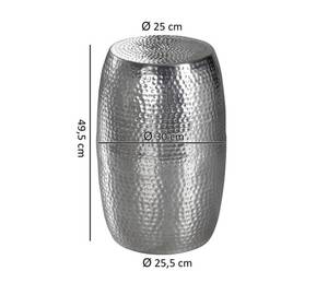 Beistelltisch orientalisch AVAN Silber - Metall - 30 x 49 x 30 cm