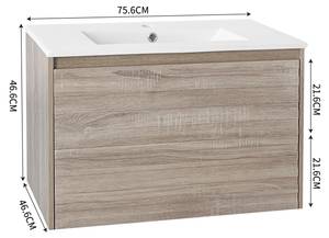 Waschtisch Prometheus Ⅱ Braun - Keramik - Holzwerkstoff - Metall - 47 x 47 x 76 cm