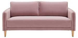 3-Sitzer-Sofa LIVIA Pink - Massivholz - Textil - 176 x 78 x 76 cm