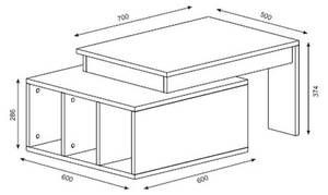 Table basse Dmckenni Blanc - Bois manufacturé - 60 x 38 x 90 cm