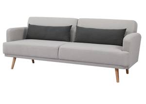 3er Sofa STUDIO Braun - Grau - Textil - Holzart/Dekor - 200 x 82 x 75 cm