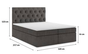 Boxsingbett BLANO 160cm MH95 Dunkelgrau Grau - Holzwerkstoff - 160 x 123 x 217 cm