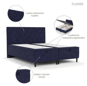 Premium Polsterbett Suzelle Blau - Breite: 180 cm