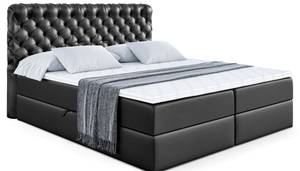 Boxspringbett BOXI8 Hochglanz Schwarz - Breite: 140 cm - H4