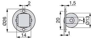 Rollen für Möbel 2039905 20er-Set Silber - Metall - 10 x 2 x 14 cm