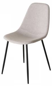 Set aus 2 Stühlen Stoffbezug Weiß Ecru Beige - Textil - 53 x 80 x 43 cm