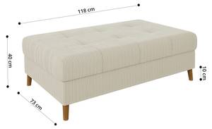 Wohnlandschaft mit Hocker Neo Cord-Stoff Beige