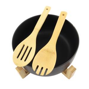 Salatschüssel Schwarz Set Bambus 21 cm Schwarz - Bambus - 21 x 17 x 21 cm