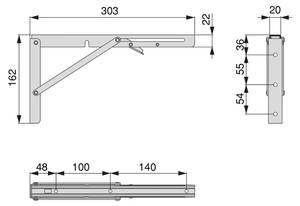 Tisch Wandhalterungen 7019014 2er-set Schwarz - Tiefe: 36 cm