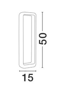 Wegeleuchte NED Grau - Glas - Metall - 15 x 50 x 15 cm