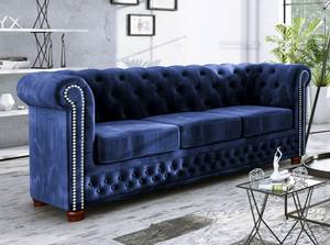 Chesterfield Ely 3-Sitzer Steppsofa Nachtblau