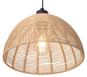 Hängeleuchte Romsey Beige - Metall - Rattan - 28 x 158 x 28 cm