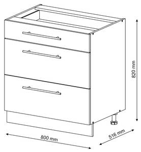 Küchenunterschrank Fame-Line 45478 Anthrazit - Grün