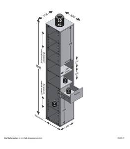 Badezimmersäule Madoc Braun - Holzwerkstoff - 33 x 190 x 32 cm