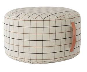 Pouf blanc Blanc - Fibres naturelles - 65 x 38 x 65 cm